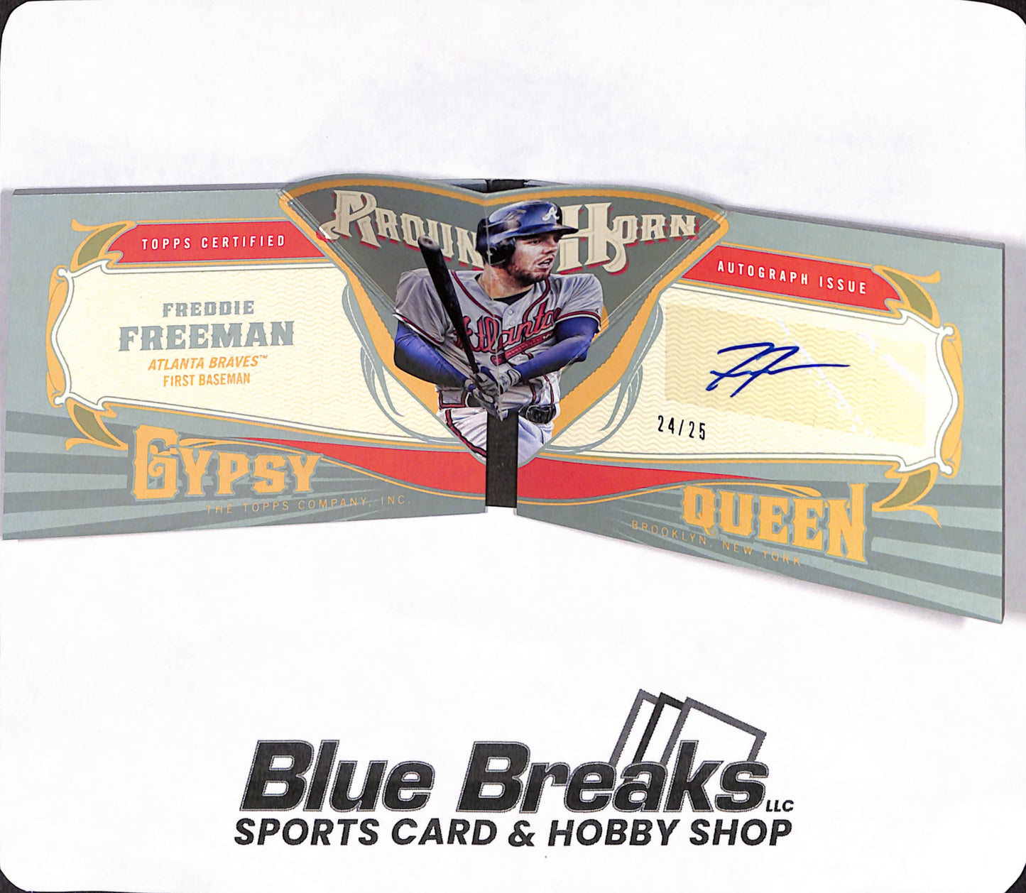 2014 Topps Gypsy Queen - Freddie Freeman - Around the Horn Autograph - Atlanta Braves - 24/25 - Baseball - #ATH-FF