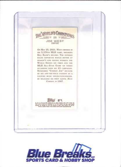 2022 Topps Allen & Ginter Chrome - Joe West - Umpire - Green - 26/99 - Baseball - drop