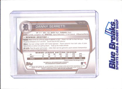 2023 Bowman Chrome - Danny Serretti - 1st Bowman Autograph - Detroit Tigers - Baseball - #CPA-DSI - drop