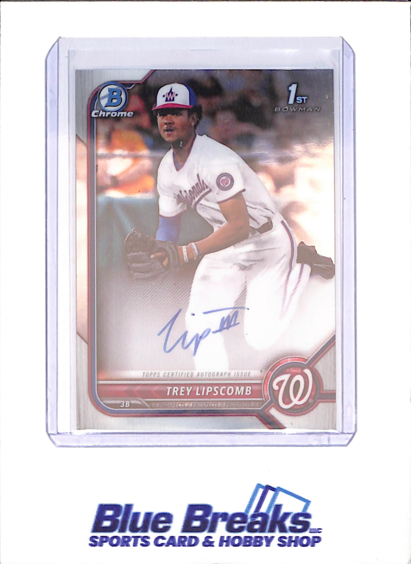 2022 Bowman Chrome - Trey Lipscomb - 1st Bowman Chrome Autograph - Washington Nationals - Baseball - #CDA-TLB - drop