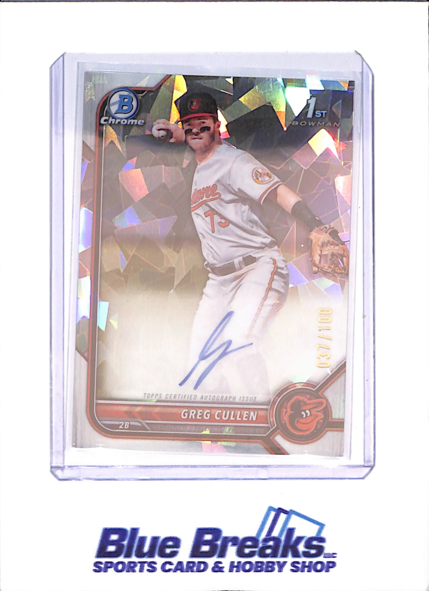 2022 Bowman Chrome - Greg Cullen - 1st Bowman Autograph - 37/100 - #CPA-GC - Baltimore Orioles - Baseball - drop