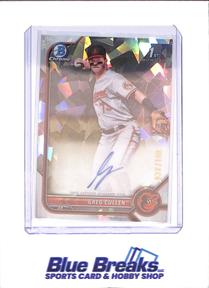 2022 Bowman Chrome - Greg Cullen - 1st Bowman Autograph - 37/100 - #CPA-GC - Baltimore Orioles - Baseball - drop