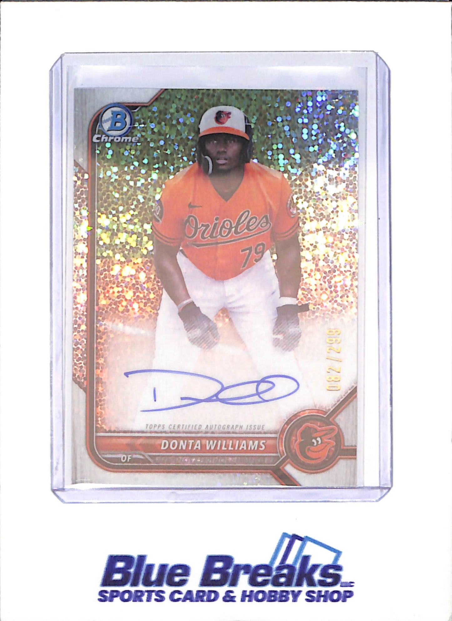 2022 Bowman Chrome - Donta Williams - Sparkle Autograph - 82/299 - Baltimore Orioles - Baseball - #CPA-DW - drop