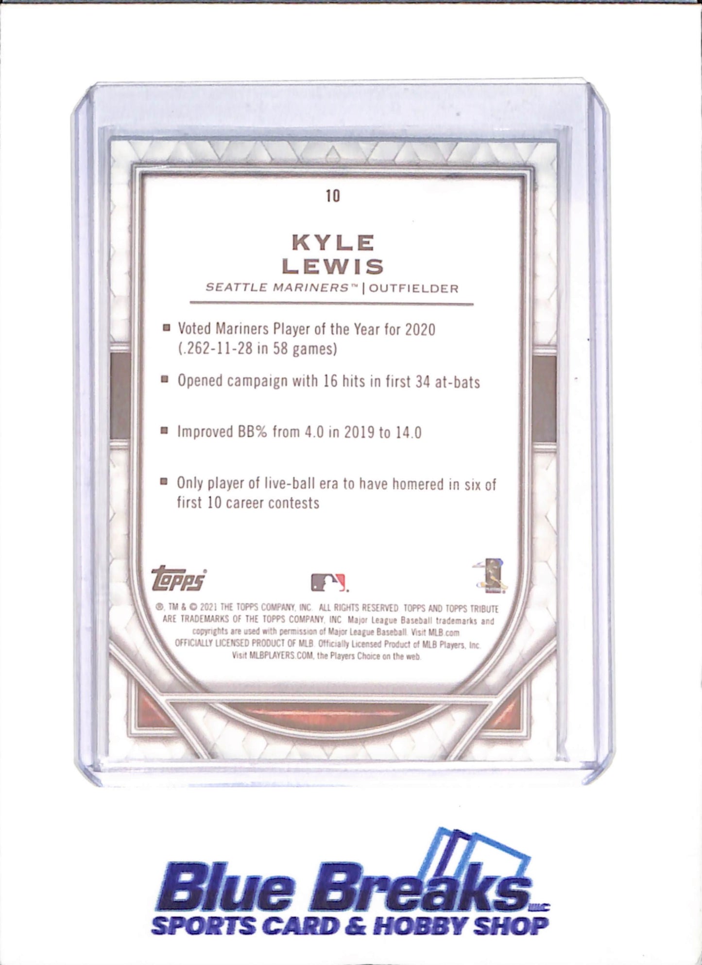 2021 Topps Tribute - Kyle Lewis - 47/50 - Seattle Mariners - Baseball - #10 - drop