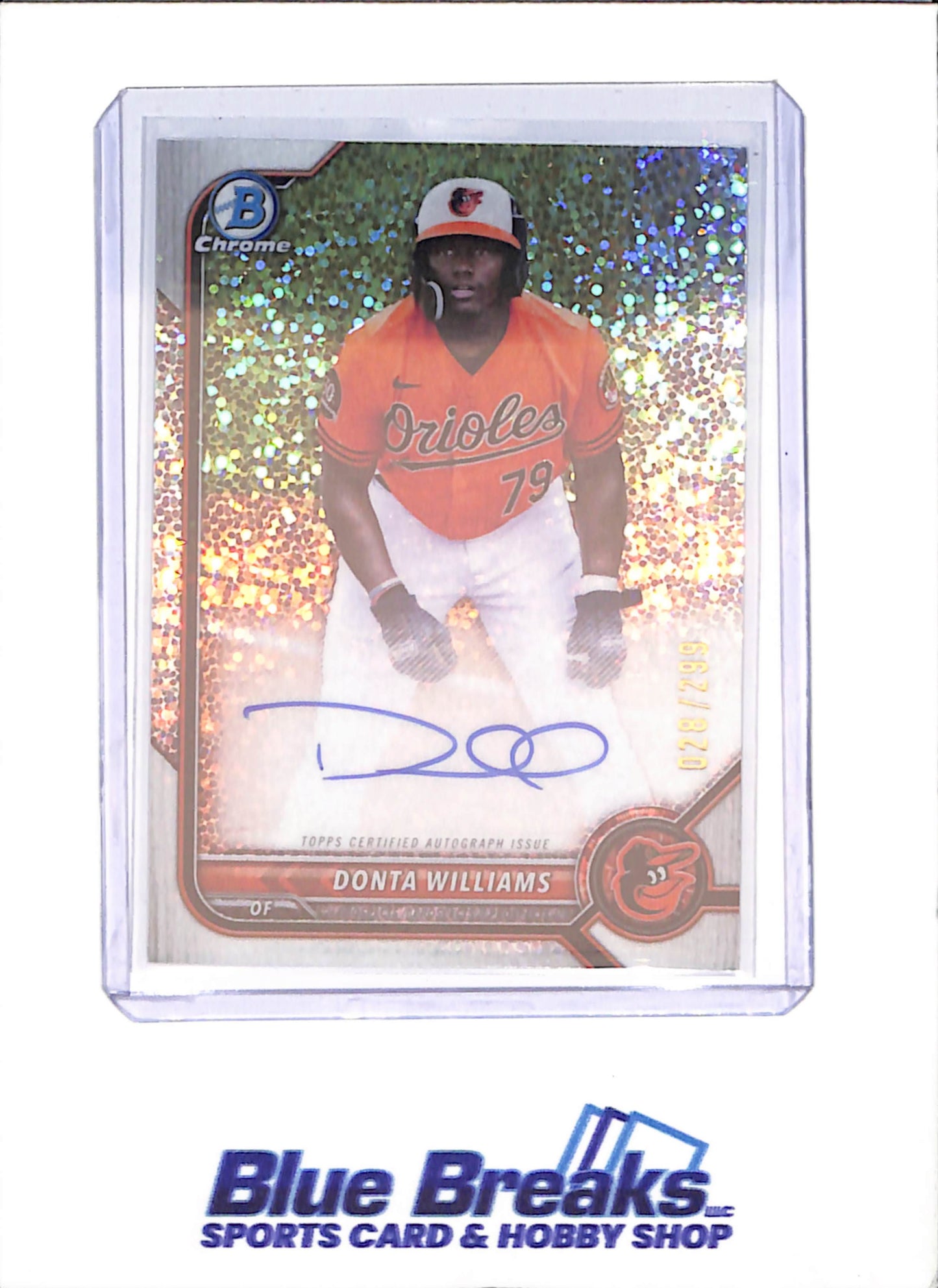 2022 Bowman Chrome - Donta Williams - Sparkle Autograph - 28/299 - Baltimore Orioles - Baseball - #CPA-DW - drop