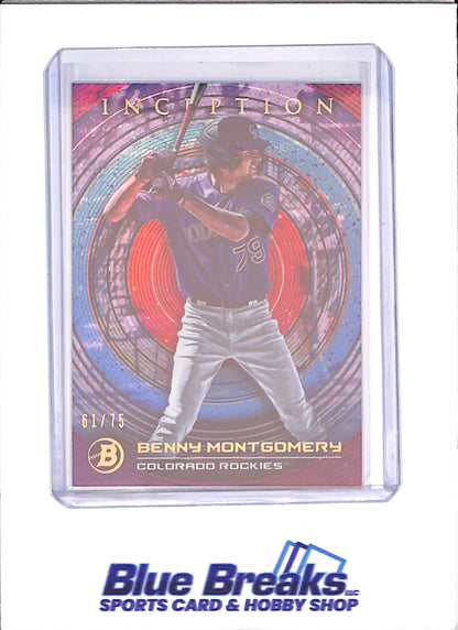 2022 Bowman Inception - Benny Montgomery - 61/75 - Colorado Rockies - Baseball - #37 - drop