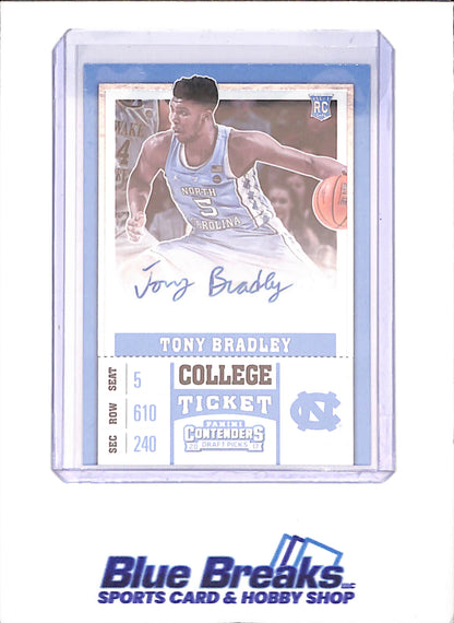 2017 Panini Contenders Draft Picks - Tony Bradley - Autograph - RC - University of North Carolina - Basketball - #97 - drop