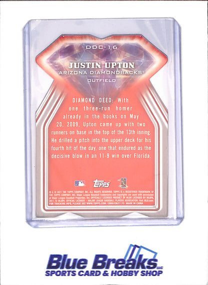 2011 Topps - Justin Upton - Die Cut - Arizona Diamondbacks - Baseball - #DDC-16 - drop