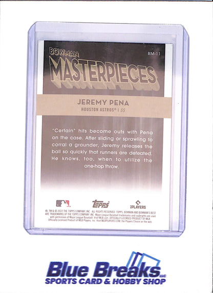 2022 Bowman - Jeremy Pena - Bowman Masterpieces - RC - Bowman Masterpieces - Houston Astros - Baseball - #BM-11 - drop