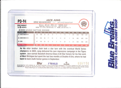 2024 Topps Pro Debut - Jace Jung - Erie Seawolves - 36/150 - Baseball - #PD-94 - drop