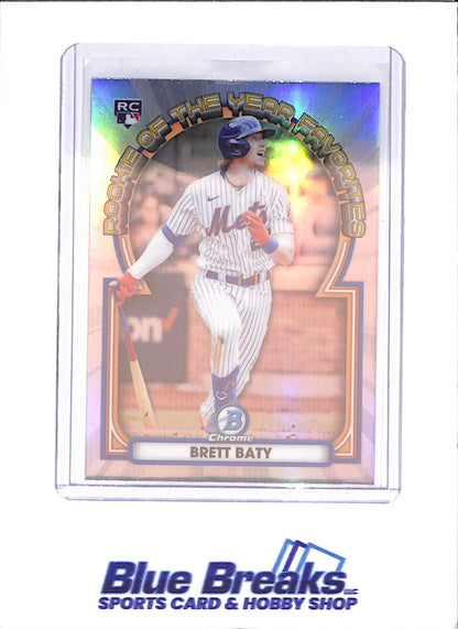 2023 Bowman Chrome - Brett Baty - Rookie of the Year Favorites - New York Mets - Baseball - #ROYF-3 - drop