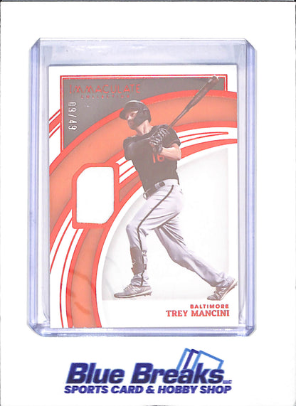 2022 Panini Immaculate - Trey Mancini - Relic - 9/49 - Baltimore Orioles - Baseball - #40 - drop