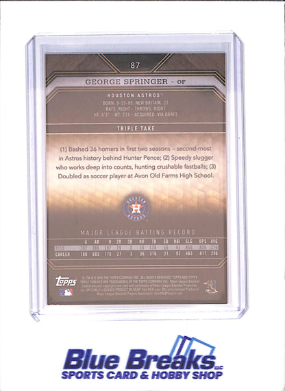2016 Topps Triple Threads - George Springer - Triple Take - 37/50 - Houston Astros - Baseball - #87 - drop