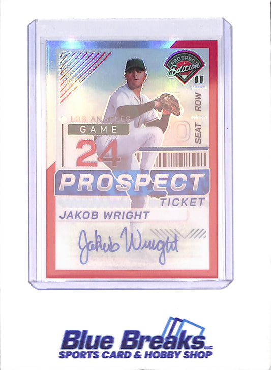 2024 Panini Prospect Edition - Jakob Wright - Prospect Ticket Autograph - 145/199 - Los Angeles Dodgers - Baseball - #135 - drop