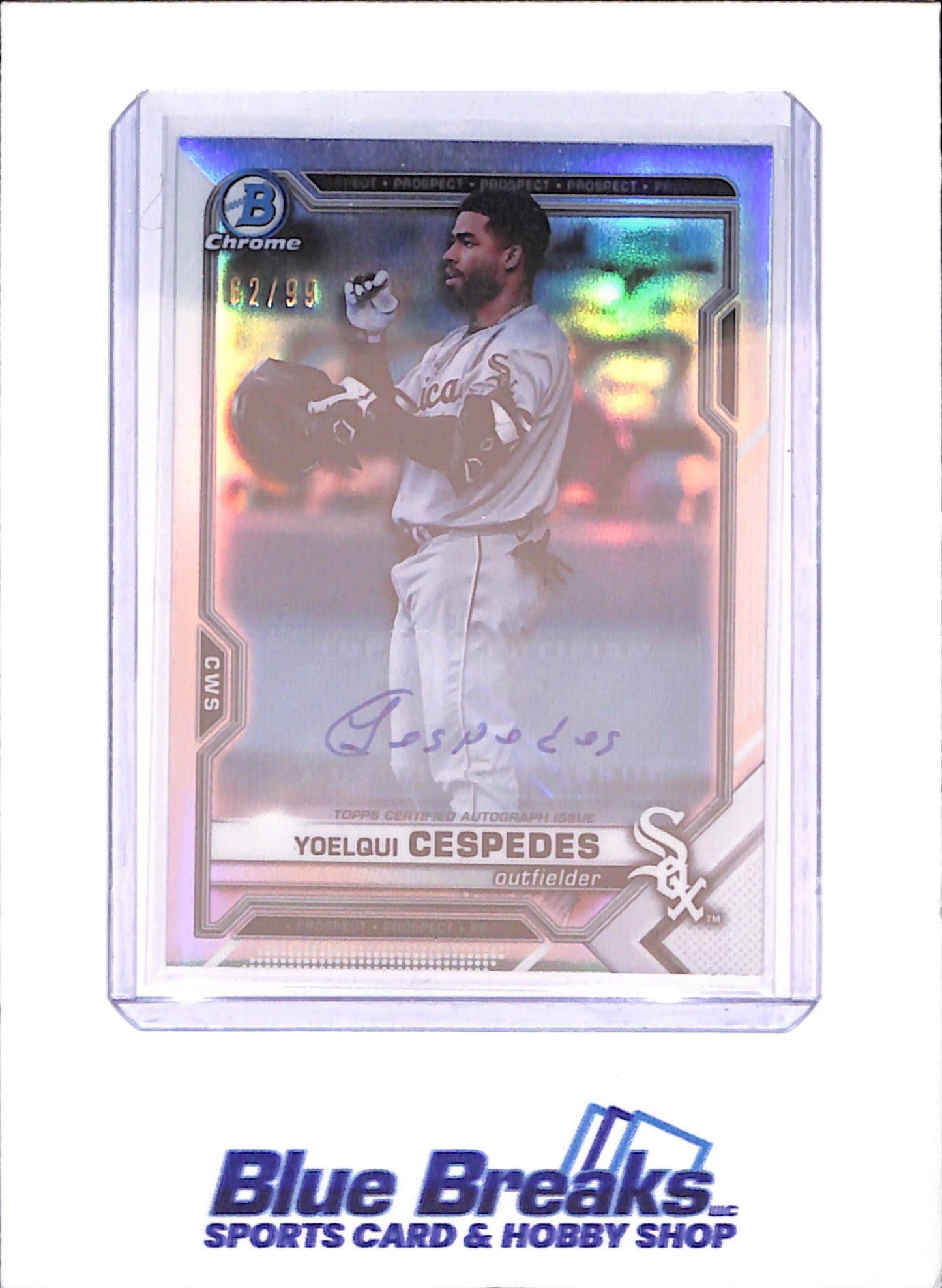 2021 Bowman Draft - Yoelqui Cespedes - Chrome Autograph - 62/99 - Chicago White Sox - Baseball - #BDC-171 - drop