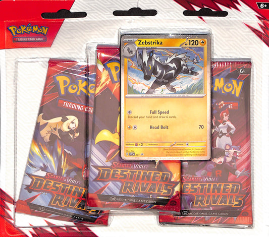 Pokemon Destined Rivals 3 Pack Blister [Zebstrika] - SV10: Destined Rivals (DRI) - Sealed Wax