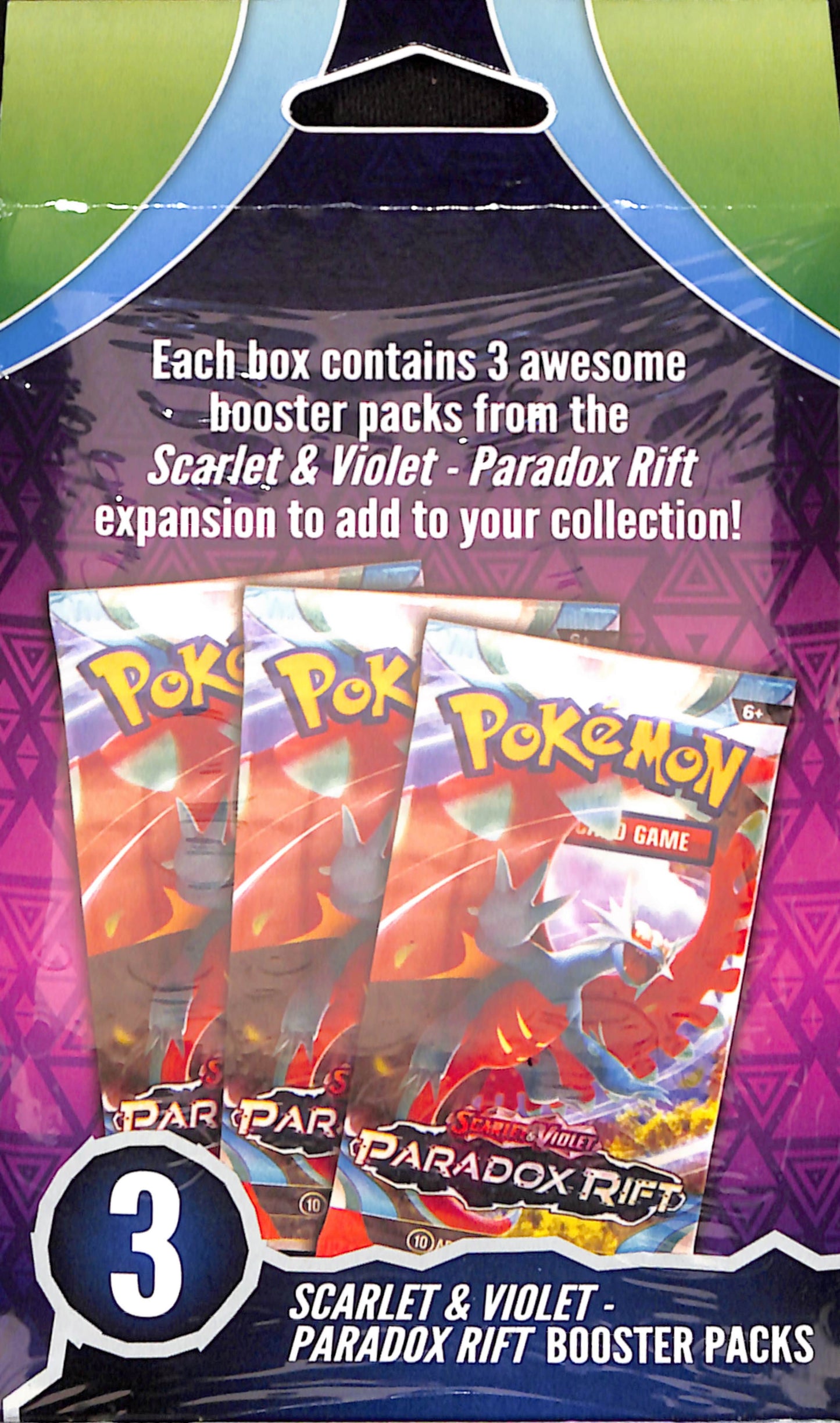 Pokémon Paradox Rift 3 Pack Box - Sealed Wax
