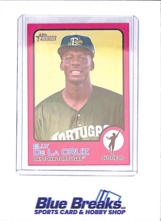 2022 Topps Heritage Minor League - Elly De La Cruz - Pink - Daytona Tortugas - Baseball - #208 - drop