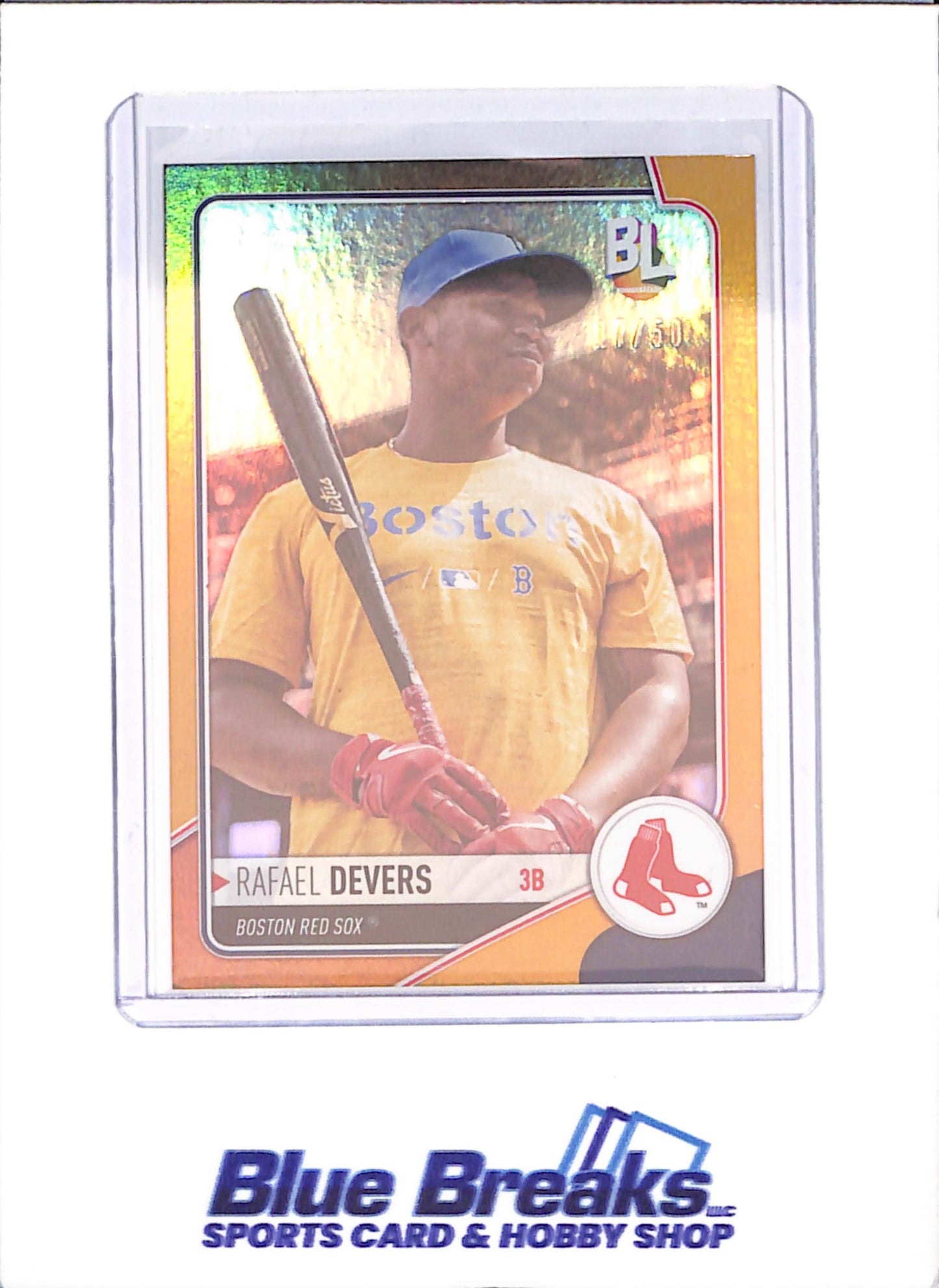 2023 Topps Big League - Rafael Devers - Gold Foil - 17/50 - Boston Red Sox - Baseball - #WR-50 - drop