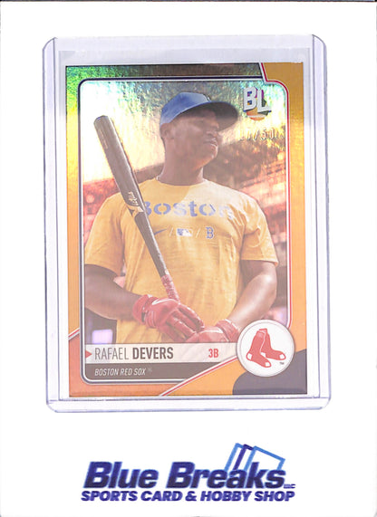 2023 Topps Big League - Rafael Devers - Gold Foil - 17/50 - Boston Red Sox - Baseball - #WR-50 - drop