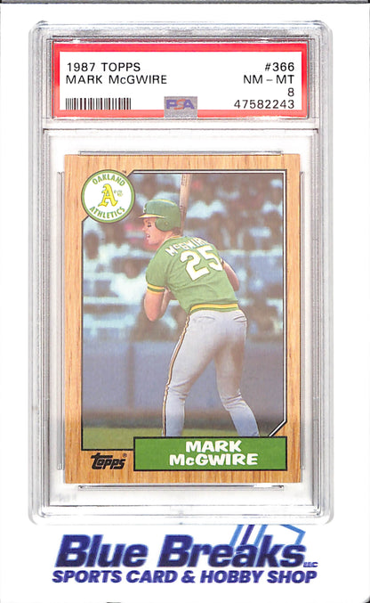 1987 Topps - Mark McGwire - PSA 8 - Oakland Athletics - Baseball - #366 - drop