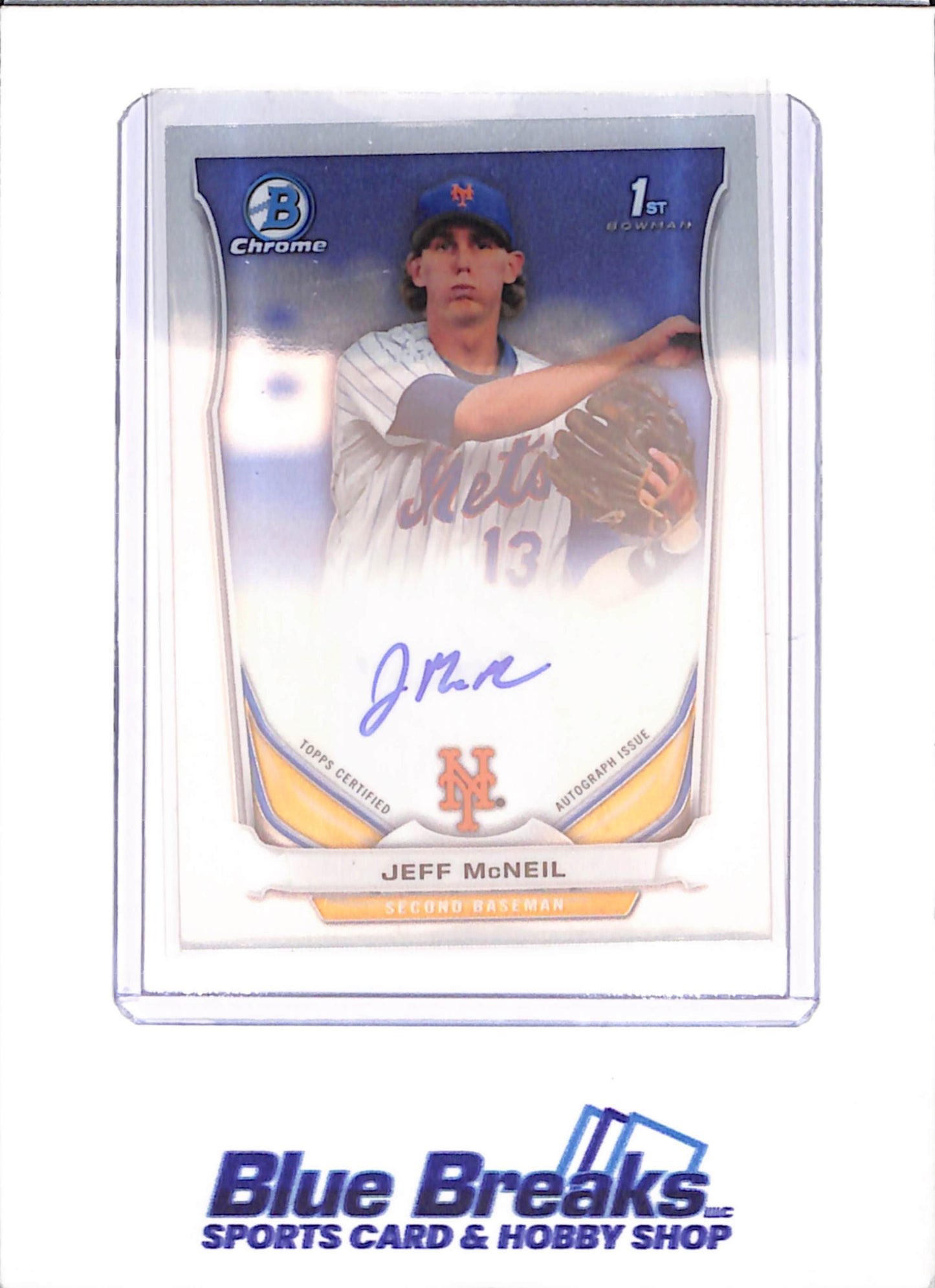 2014 Bowman Chrome - Jeff McNeil - 1st Bowman Autograph - New York Mets - Baseball - #BCAP-JMC - drop