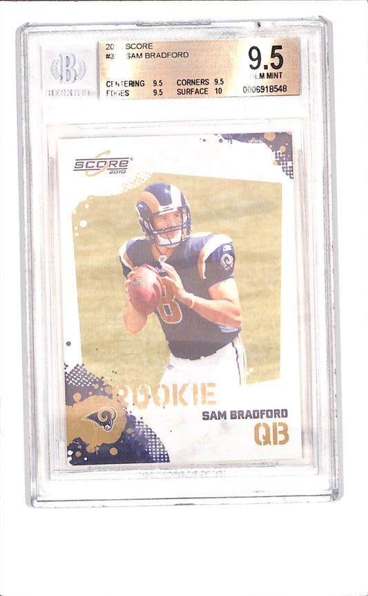 2010 Score - Sam Bradford - Rookie - BGS 9.5 - St Louis Rams - Football - #387 - drop