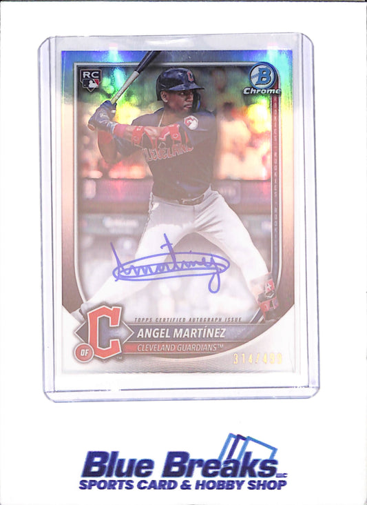 2025 Bowman Chrome - Angel Martinez - Refractor Autograph - RC - 314/499 - Cleveland Guardians - Baseball - #CRA-AM
