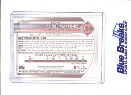 2025 Bowman Chrome - Angel Martinez - Refractor Autograph - RC - 314/499 - Cleveland Guardians - Baseball - #CRA-AM - drop