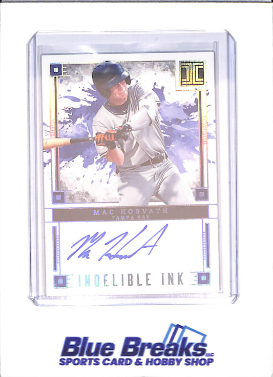 2025 Panini Impeccable - Mac Horvath - Indelible Ink - 15/25 - Tampa Bay Rays - Baseball - #IND-MH - drop
