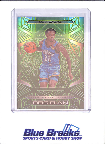 2024-25 Obsidian - Cason Wallace - Green Electric Etch - 25/25 - Oklahoma City Thunder - Basketball - #69 - drop