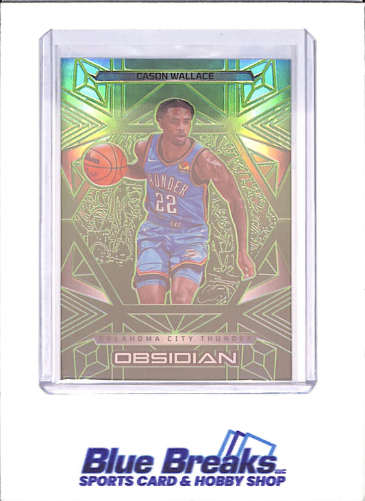 2024-25 Obsidian - Cason Wallace - Green Electric Etch - 25/25 - Oklahoma City Thunder - Basketball - #69 - drop