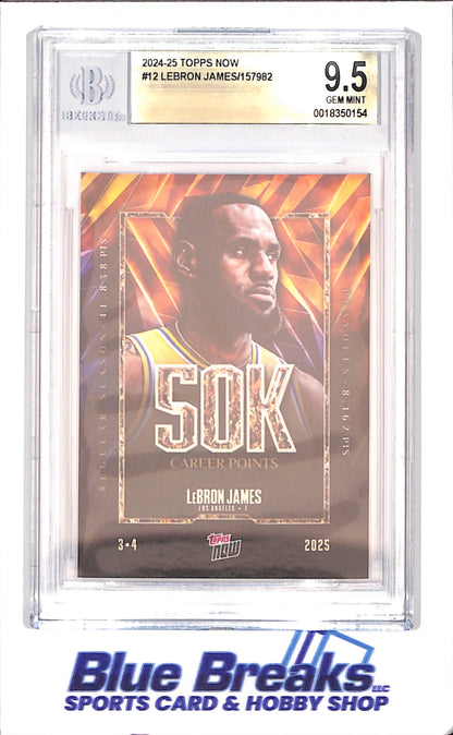 2024 Topps Now - Lebron James - 50K Career Points - BGS 9.5 - Los Angeles Lakers - Basketball - #12 - drop
