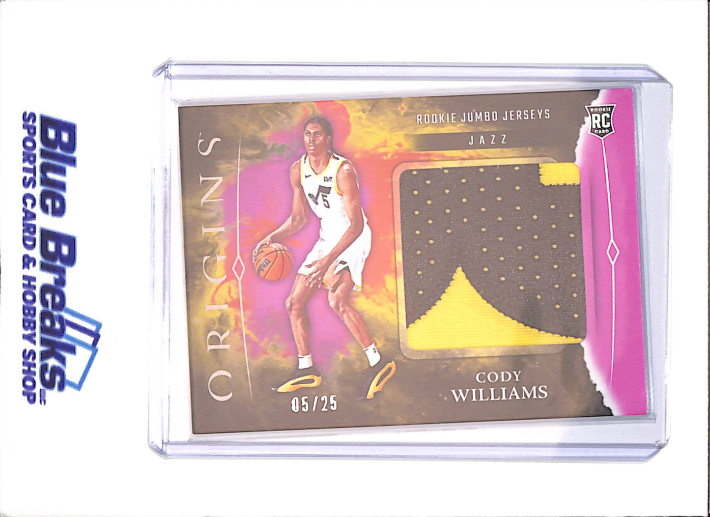 2024-25 Panini Origins - Cody Williams - Rookie Jumbo Jerseys - 5/25 - Utah Jazz - Basketball - #RJJ-CWL - drop