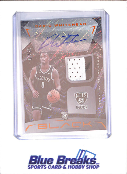 2023-24 Panini Black FOTL - Dairiq Whitehead - Citrine RPA - RC - Relic - Autograph - 16/21 - Brooklyn Nets - Basketball - #RMA-DW - drop
