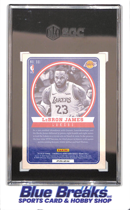 2019-20 Panini Chronicles - Lebron James - Pink Hometown Heroes - SGC 10 - Los Angeles Lakers - Basketball - #561 - drop