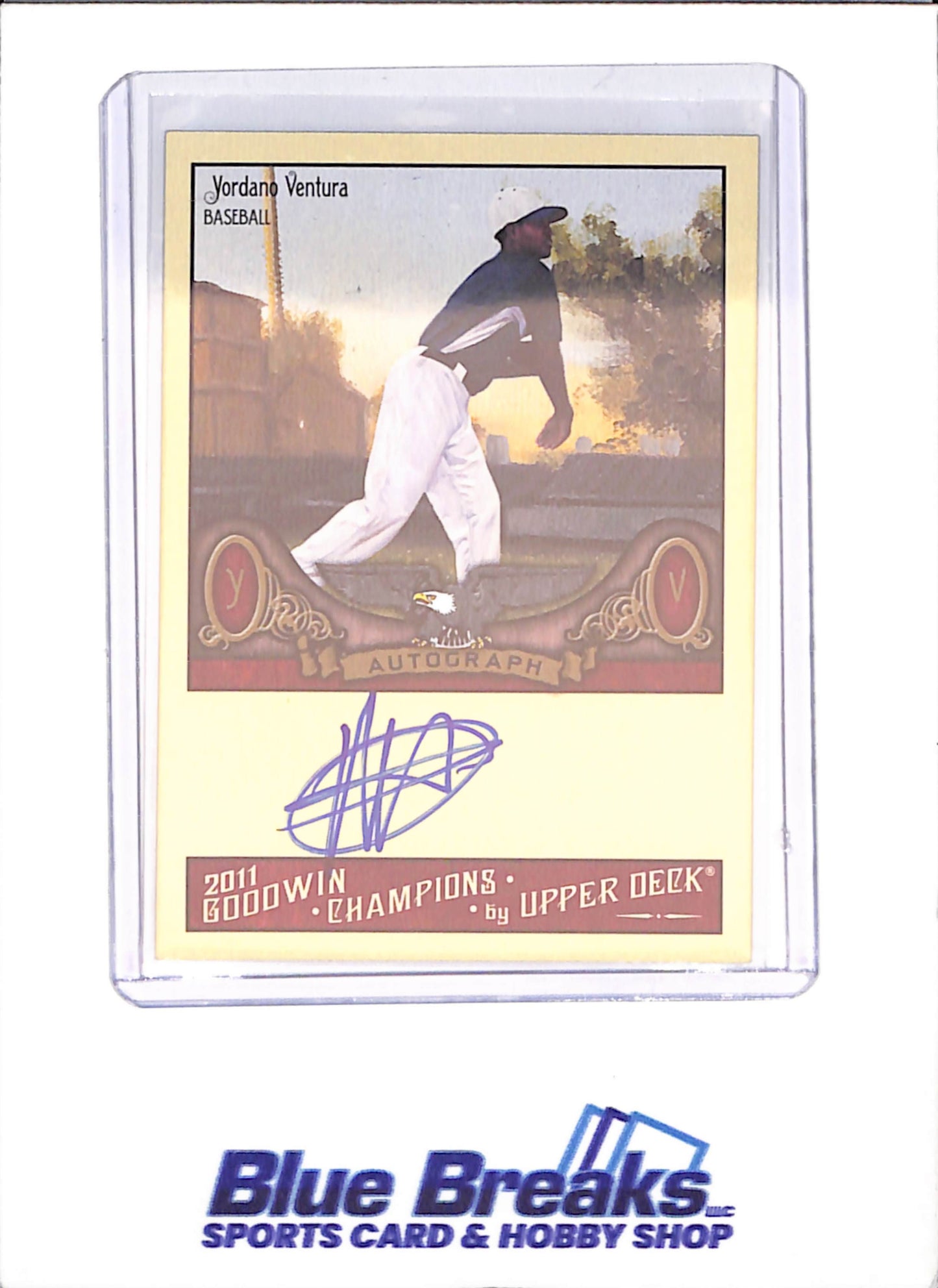 2011 Upper Deck Goodwin Champions - Yordano Ventura - Autograph - Baseball - #A-YV - drop