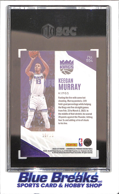 2022-23 Panini Chronicles Phoenix - Keegan Murray - Gold - 10/10 - RC - SGC 7 - Sacramento Kings - Basketball - #554 - drop