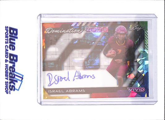 2025 Leaf Vivid - Israel Abrams - Vivid Domination 2030 - Autograph - 8/10 - Football - #DA-IA1 - drop