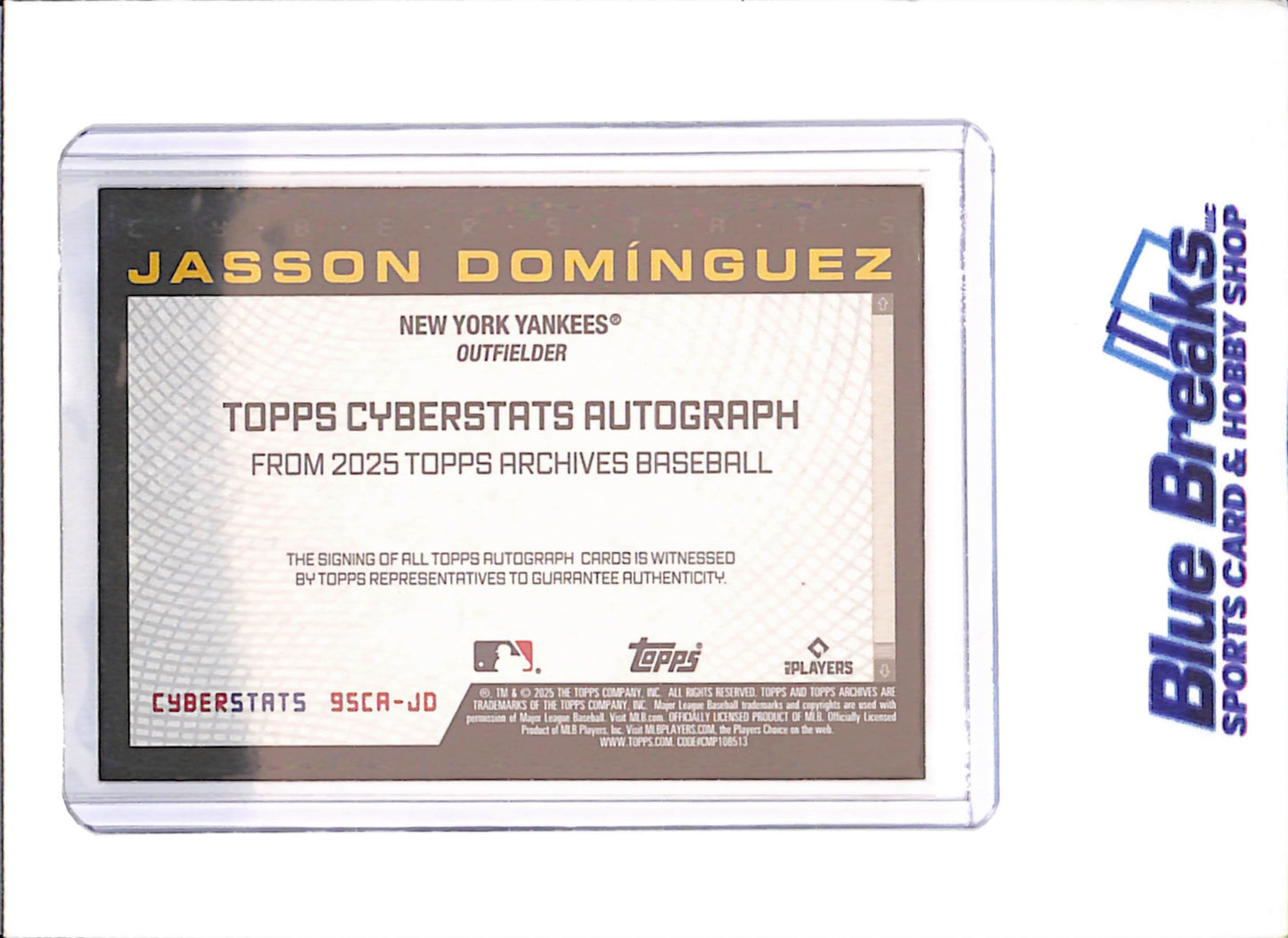 2025 Topps Archives - Jason Dominguez - Cyberstats Autograph - New York Yankees - Baseball - #95CA-JD - drop