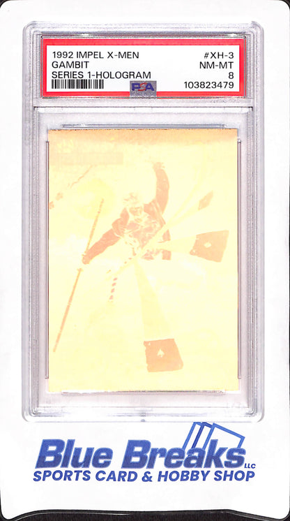 1992 Impel X-Men - Gambit - Series One Hologram - PSA NM-MT 8 - #XH-3