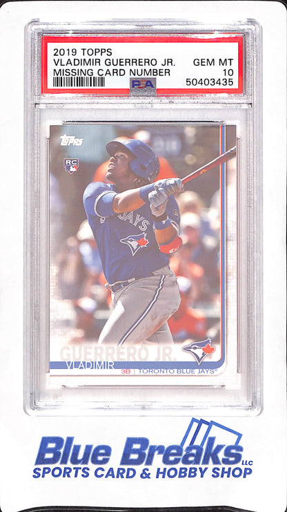 2019 Topps - Vladimir Guerrero Jr - Missing Card Number - RC - Toronto Blue Jays - Baseball - PSA GEM MT 10