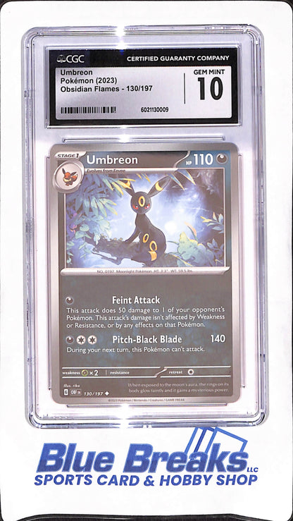 2023 Pokemon - Umbreon - Obsidian Flames - CGC Gem Mint 10 - #130/197