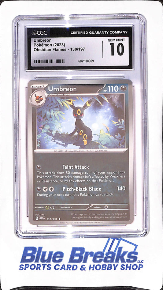2023 Pokemon - Umbreon - Obsidian Flames - CGC Gem Mint 10 - #130/197