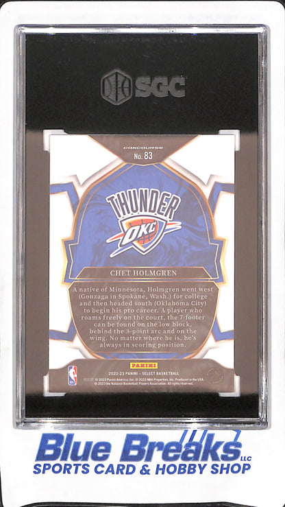 2022-23 Panini Select - Chet Holmgren - Blue Retail - RC - SGC 9.5 - Oklahoma City Thunder - Basketball - #83