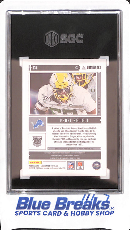 2021 Panini Luminance - Penei Sewell - Autograph - RC - Detroit Lions - Football - 224/349 - SGC 10/Auto 10 - #131