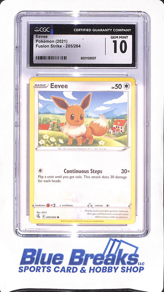 2021 Pokemon - Eevee - Fusion Strike - CGC Gem Mint 10 - #205/264