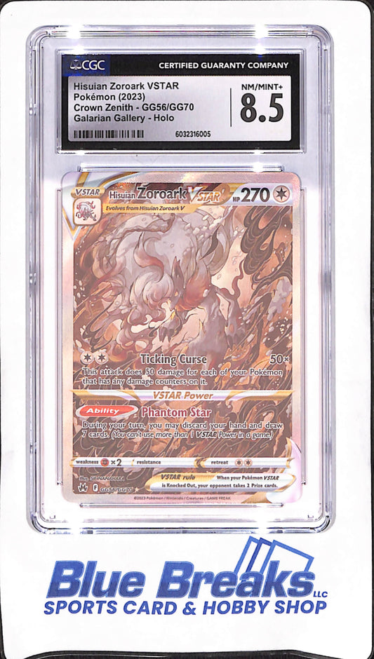 2023 Pokemon - Hisuian Zoroark VSTAR - Crown Zenith - Galarian Gallery Holo - CGC NM/Mint 8.5 - #GG56/GG70