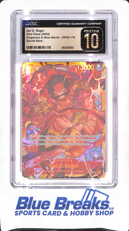 2024 One Piece - Gol D Roger - Emperors In New World - Secret Rare - CGC Pristine 10 - #OP09-118