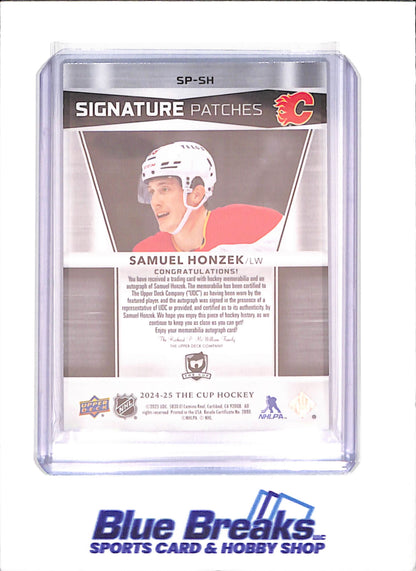 2024-25 The Cup - Samuel Honzek - Signature Patches - Autograph - 67/99 - Calgary Flames - Hockey - #SP-SH - drop